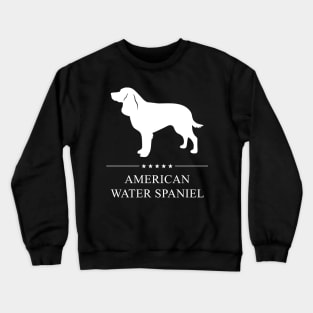 American Water Spaniel Dog White Silhouette Crewneck Sweatshirt